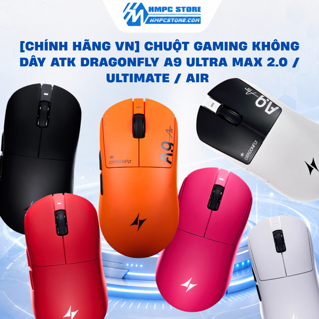 [CHÍNH HÃNG VN] Chuột Gaming không dây ATK Dragonfly A9 Ultra Max 2.0 / Ultimate / Air | BH 12TH