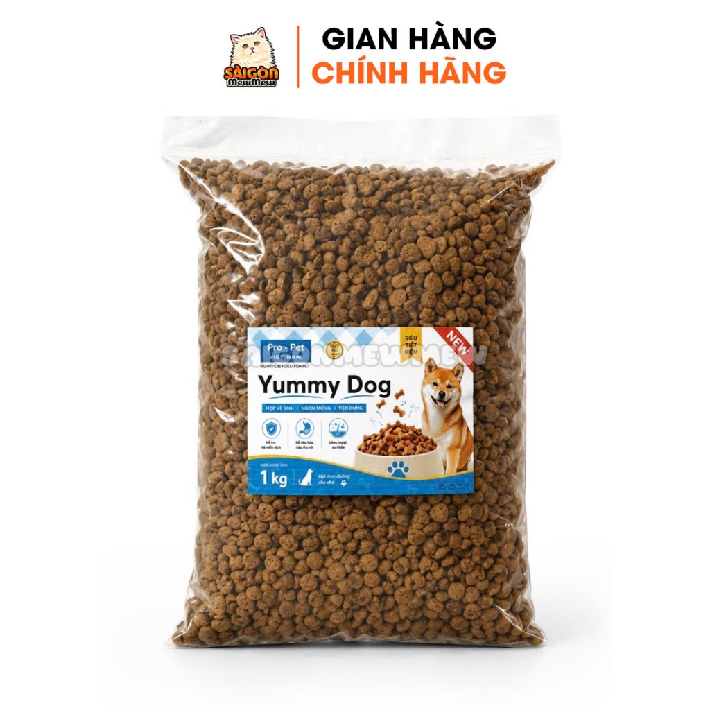 Thức Ăn Hạt YUMMY DOG Cho Chó 1KG – Dinh Dưỡng Hằng Ngày, Giá Tốt, Tiết Kiệm