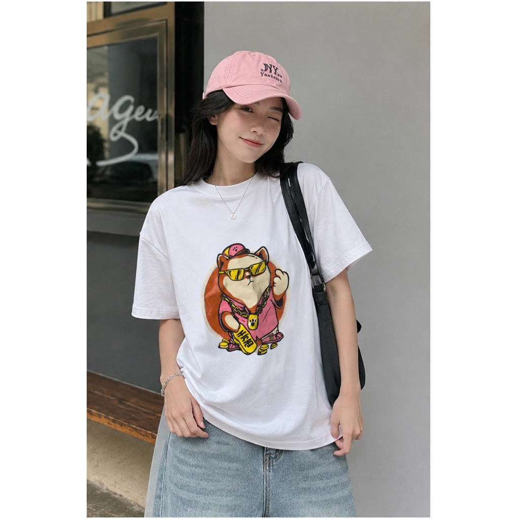 Áo phông rộng hình mèo