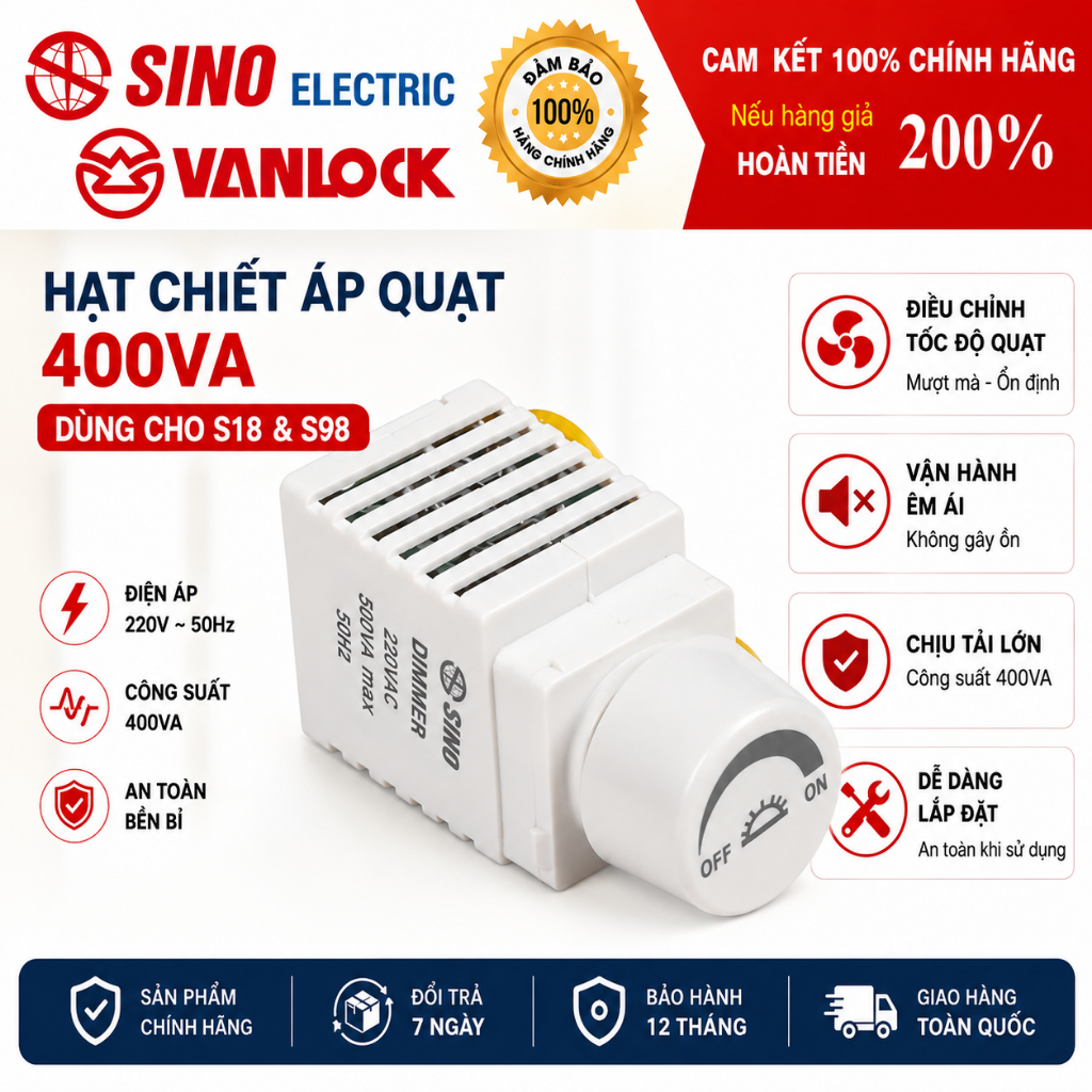 [SINO] Chiếc Áp/Dimer Đèn S500VX