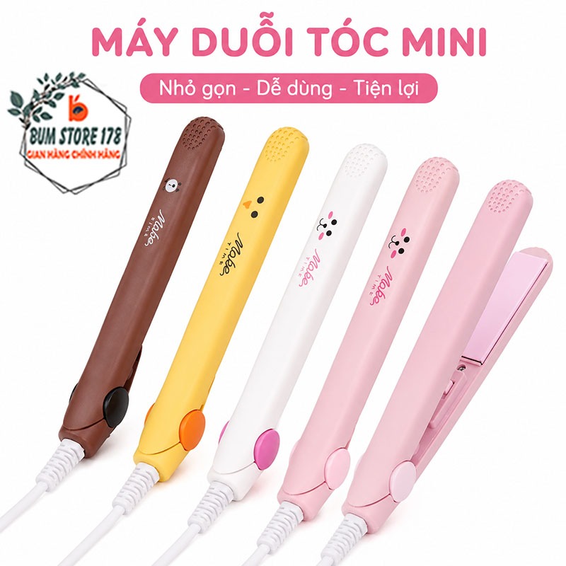 Máy Duỗi Tóc Mini Nhỏ Gọn Dễ Dùng, Máy Kẹp Tóc Làm Nóng Nhanh Tiện Mang Theo