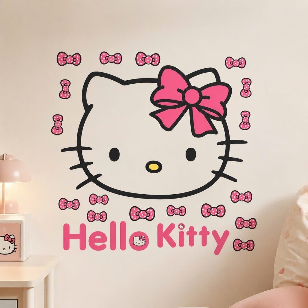 🌻DECAL MẶT HELLO KITTY 🎀 KITTY HOUSE