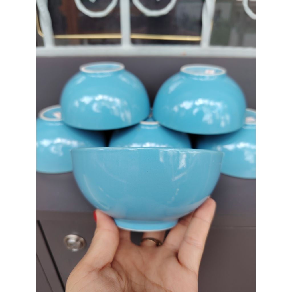 Combo 6 chén sứ ăn cơm xanh ngọc 12cm - chén sứ