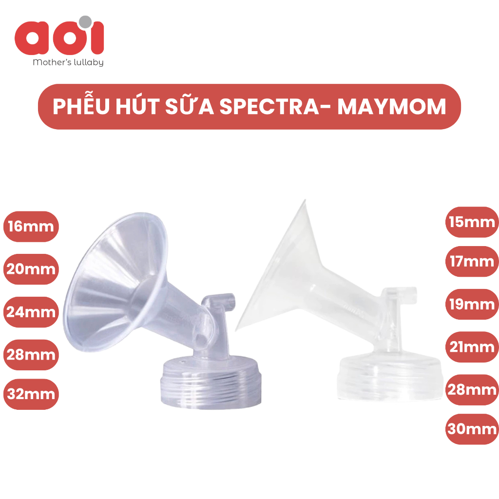 Phễu Hút Sữa Spectra & Maymom Chính Hãng – Đủ Size 15–32mm – Dùng Cho Máy Spectra S1 S2 9Plus M1 M2