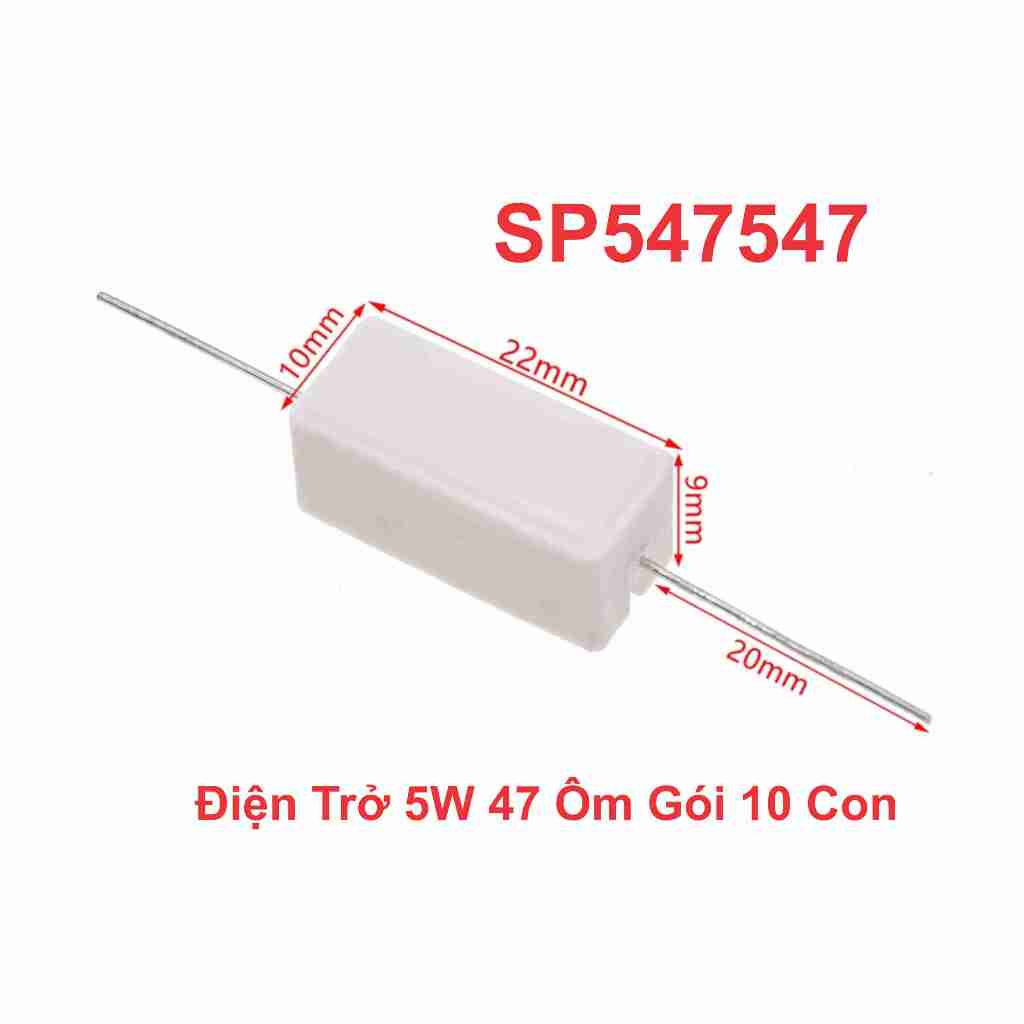 Điện Trở 5W 47 Ôm Gói 10 Con