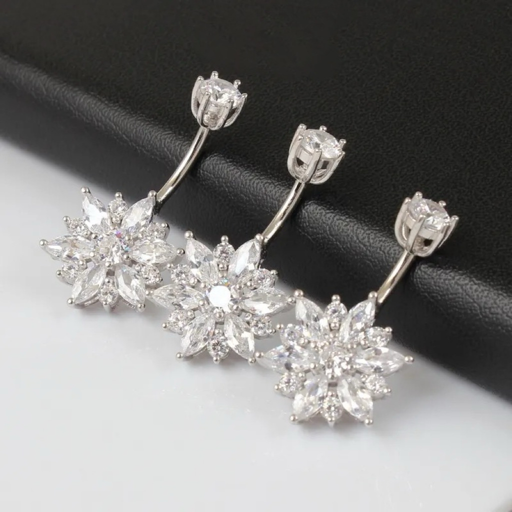 Khuyên rốn hoa, chiều dài thân đeo ngắn 6 - 8 -10mm