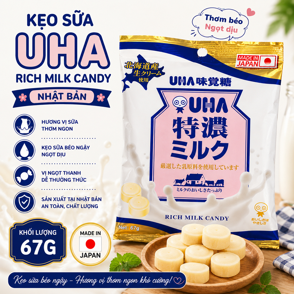 Kẹo Sữa UHA 67G Nhật Bản