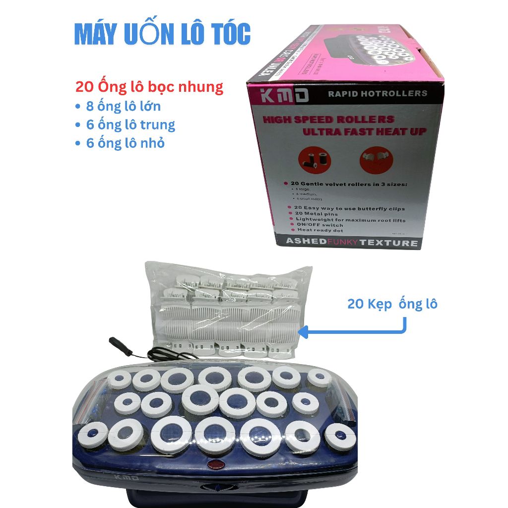 MẤY UỐN LÔ NHIỆT KMD ( 20 ỐNG LÔ CUỐN BỌC NHUNG )