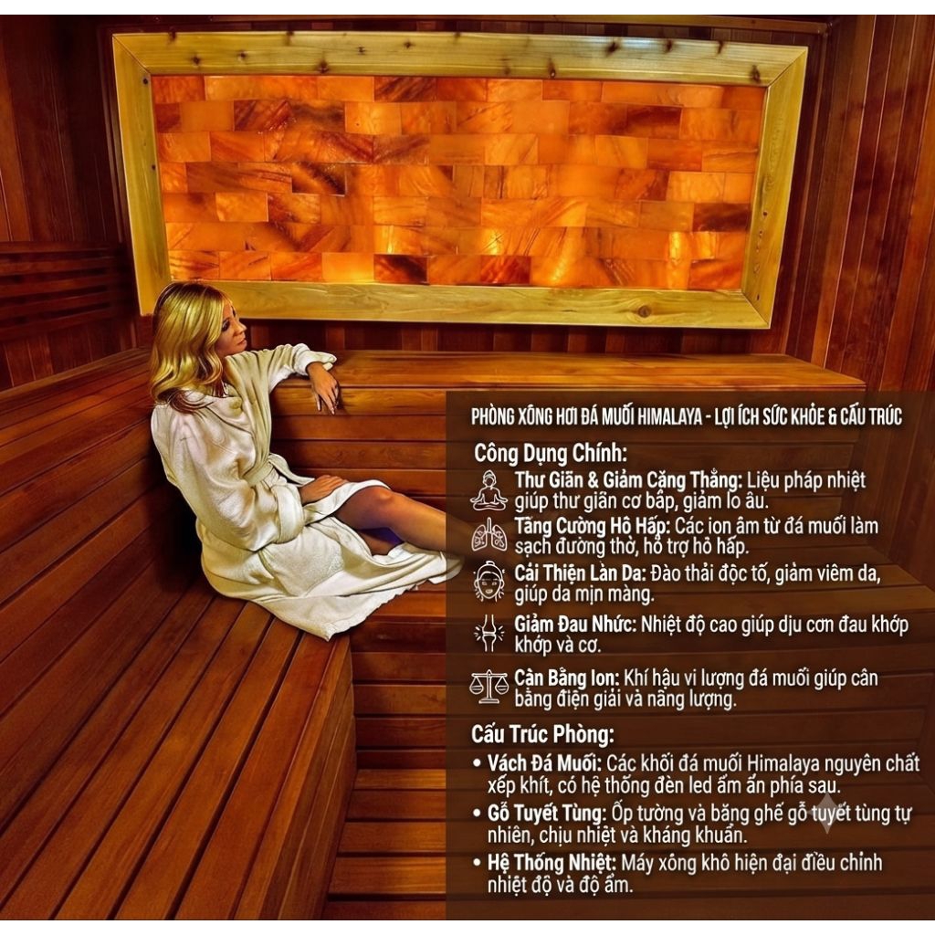 Đá Muối Hồng Himalaya  Làm phòng xông