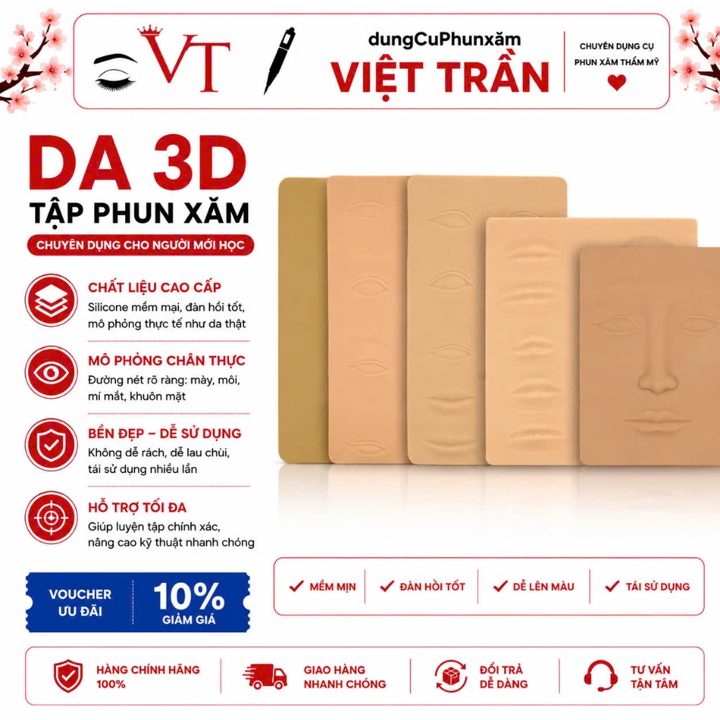 Da 3d tập phun xămmakeup các loại combo 10 miếng