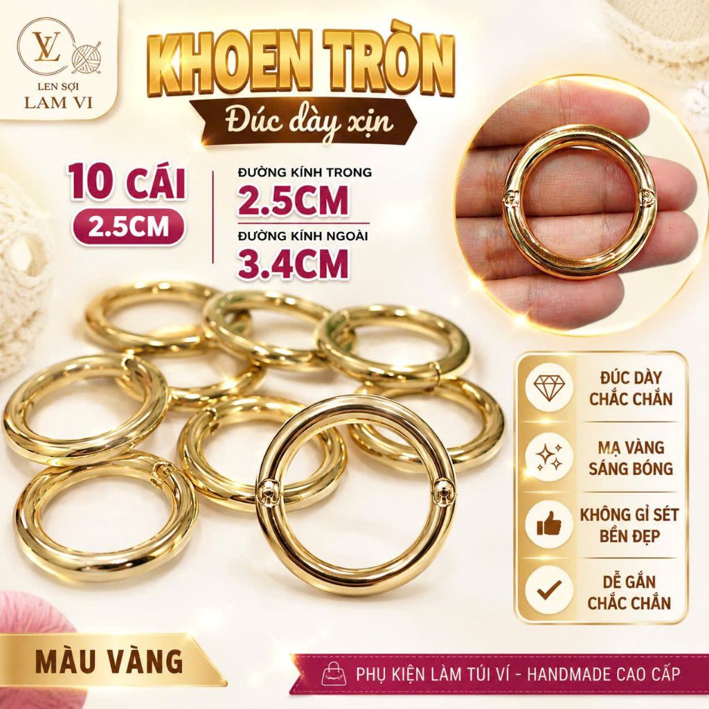 ❌ 10 Cái Khoen Tròn 2.5cm ❌