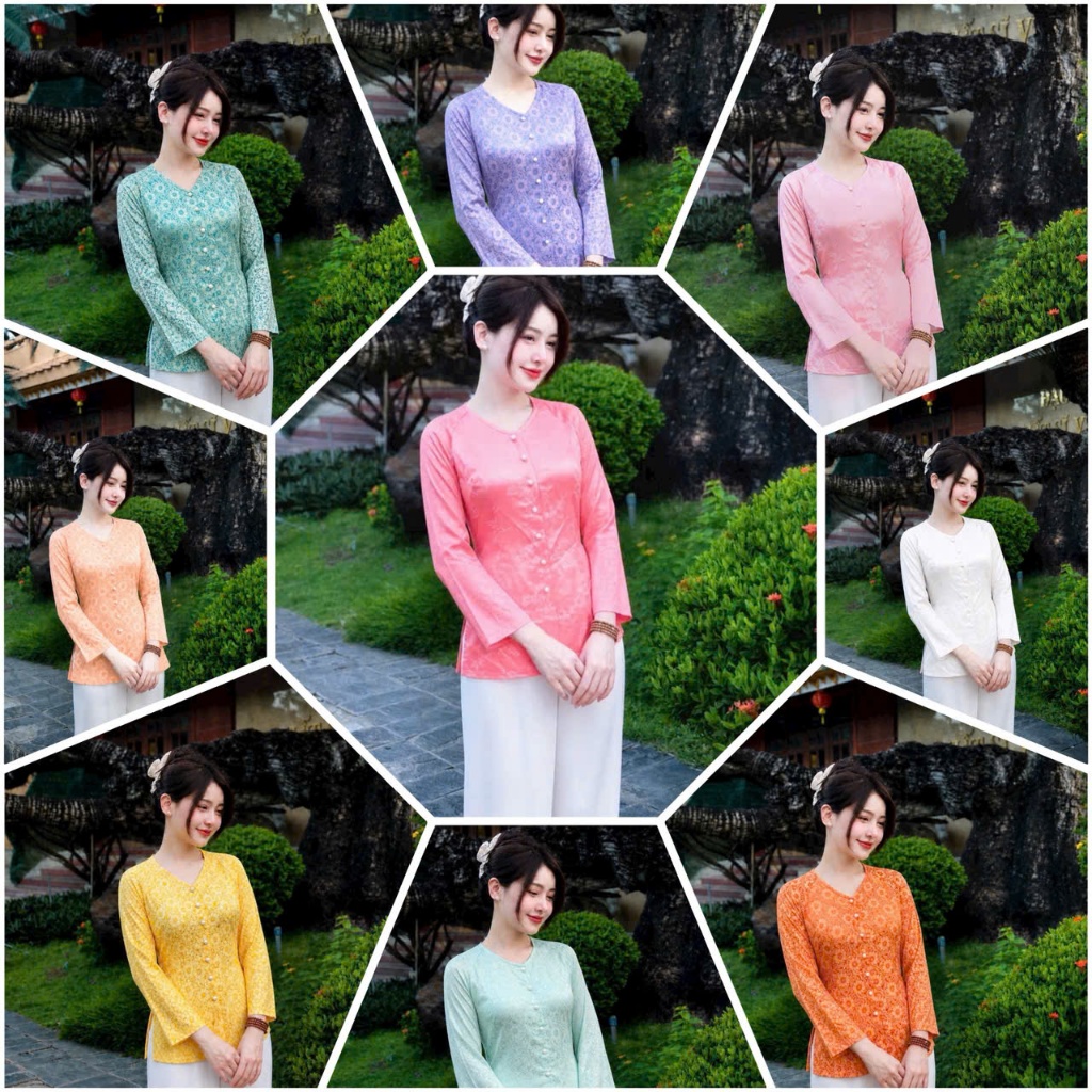 ÁO BÀ BA HOA VINTAGE NỮ TAY DÀI # ÁO LẺ, QUẦN LẺ # THỜI TRANG NỮ # ÁO TRUYỀN THỐNG