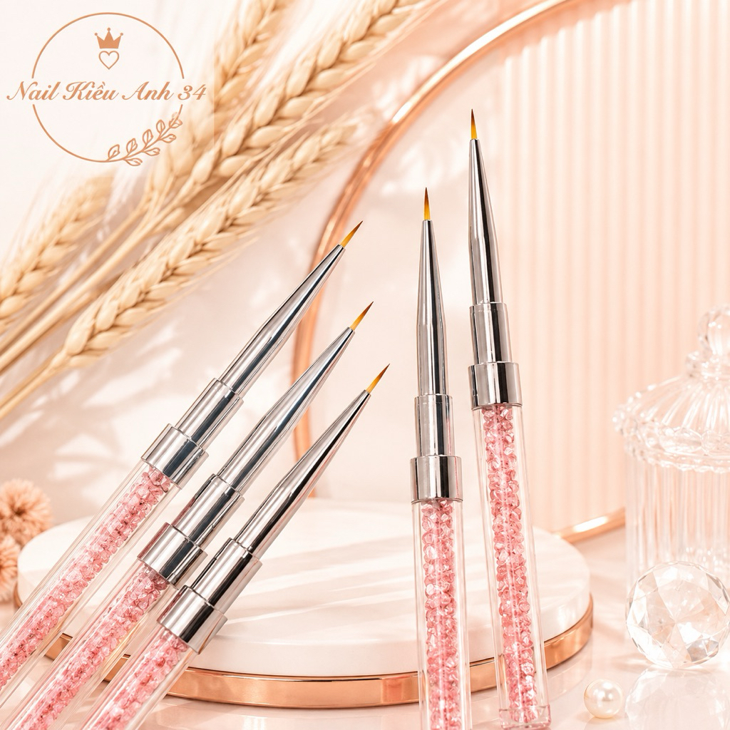 Cọ Vẽ Nét Nail Cán Đá – Cọ Vẽ Nét Mảnh Kẻ Line Nail Art Trang Trí Móng