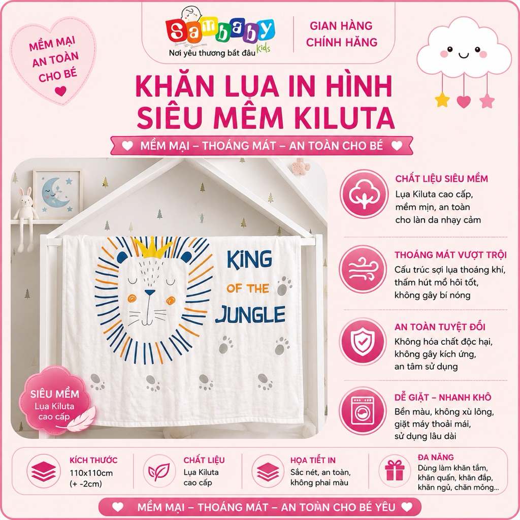 KHĂN LỤA IN HÌNH SIÊU MỀM KILUTA