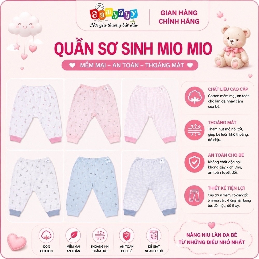Quần sơ sinh Mio Mio
