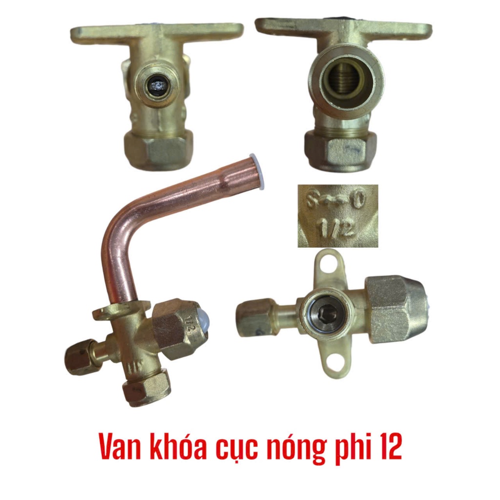 Van mở gas máy điều hoà Van Khóa Cục Nóng cho ống đường kính Phi 12.7mm