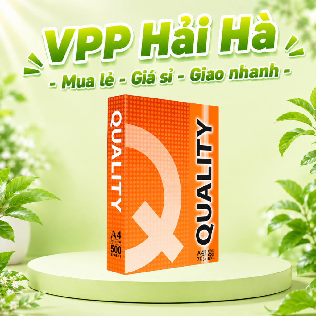 Giấy In A4 Quality 70gsm Ram 500 Tờ Nhập Khẩu Thái Lan Cao Cấp VPP Hải Hà
