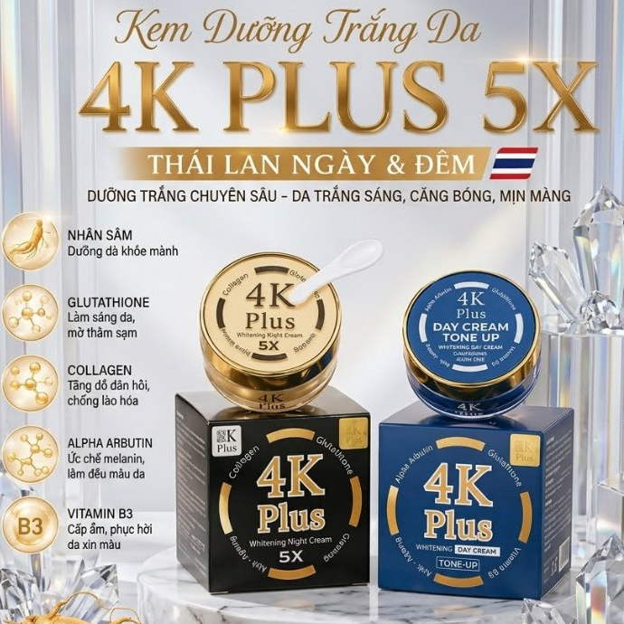 [Chính Hãng] Kem Dưỡng Trắng Da 4K Plus Thái Lan - 1 Hộp