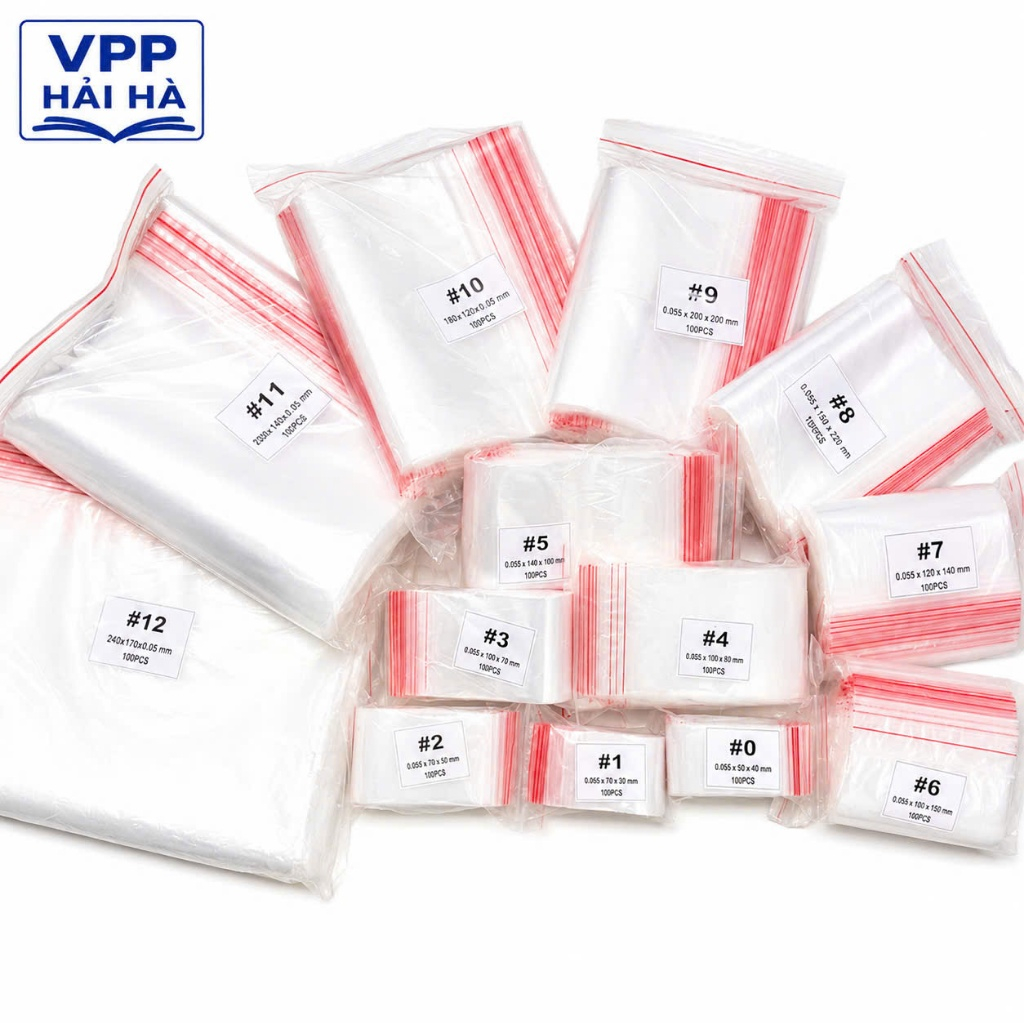 [TÚI ZIP ]1kg túi zip (chỉ đỏ ) đủ size