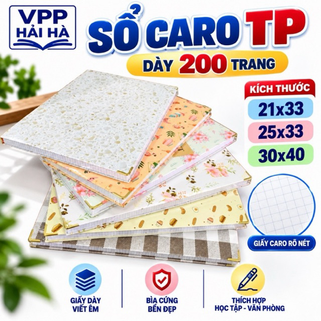 Sổ caro TP 30x40 loại 128/208 trang