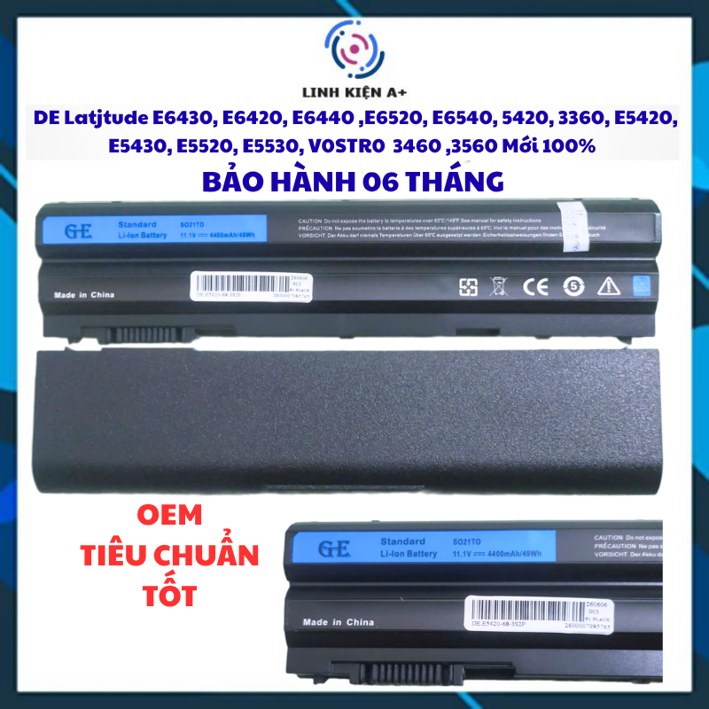 Pin ký hiệu  INR18650 dùng cho MTXT / PIN CHO LAPTOP DE Latjtude E6430 E6420 E6440 E6520 E6540 5420 3360 E5420 E5430