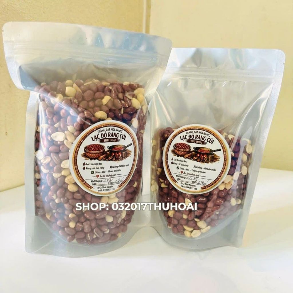 [500g - 1kg] Lạc đỏ quê bóc tay, rang bếp củi - sản phẩm nhà làm