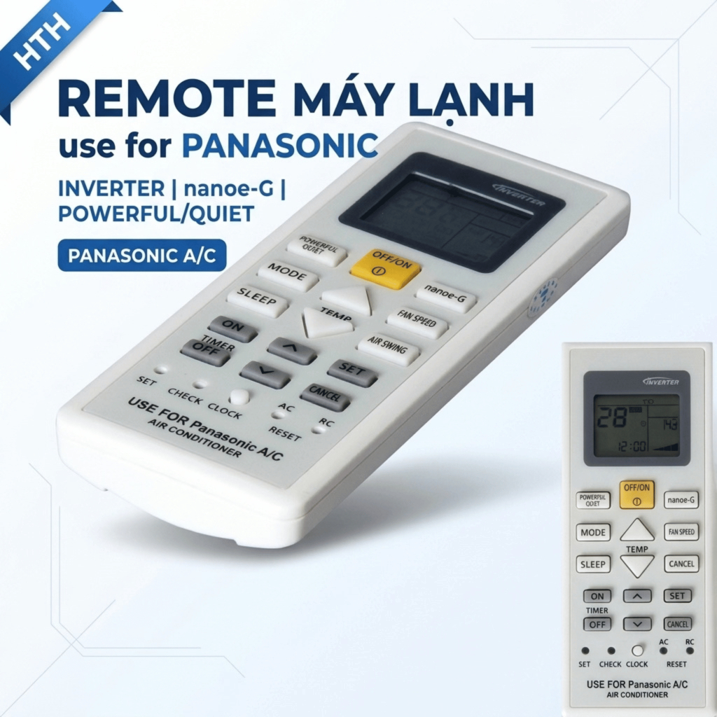 Remote Máy Lạnh use for Panasonic Inverter – Điều Khiển Điều Hòa Panasonic Có LCD, nanoe-G
