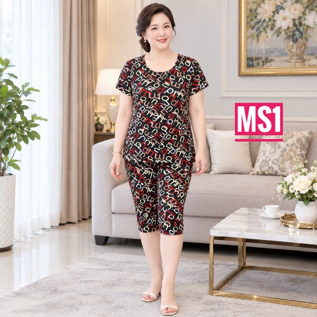 Đồ bộ lửng thun xịn size 5 (72-80kg)