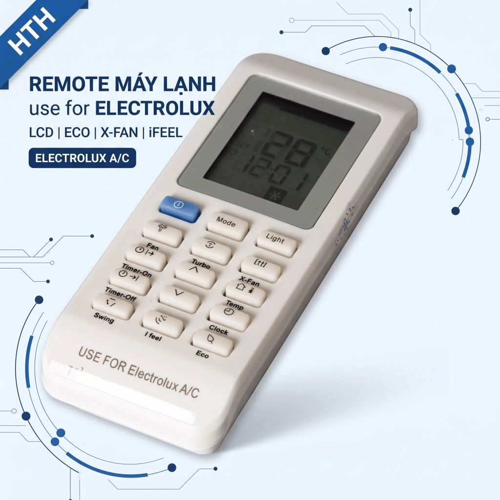 Remote Máy Lạnh use for Electrolux ECO – Điều Khiển Điều Hòa Electrolux Có LCD, Kèm Pin