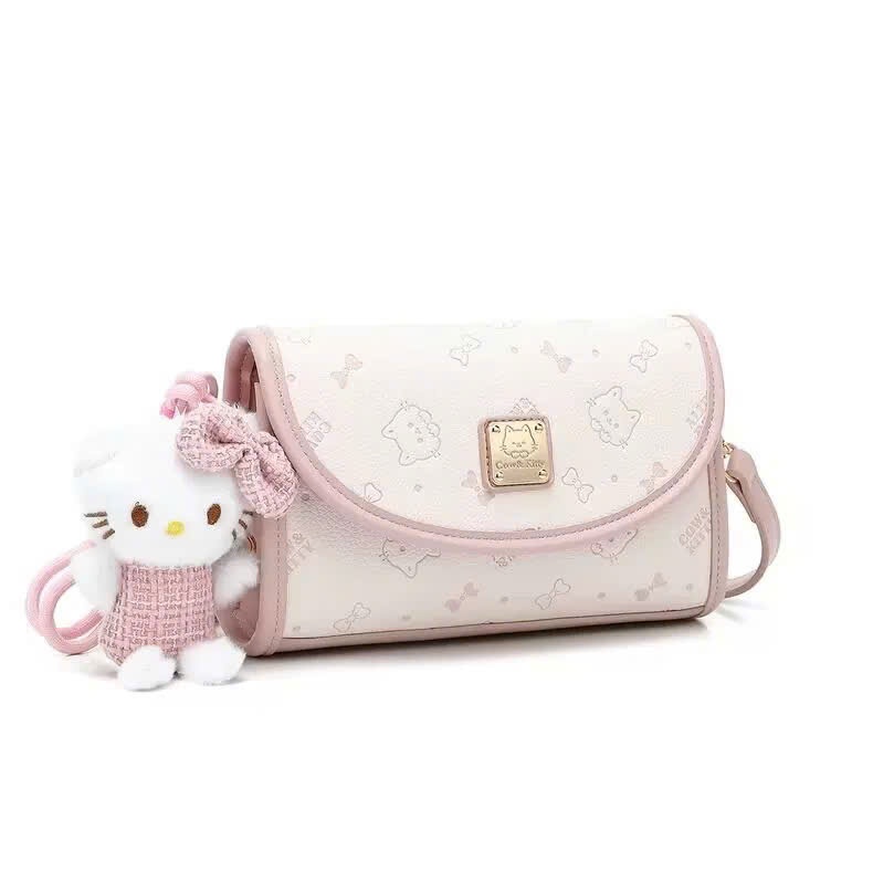 Túi xách tay đeo chéo nữ họa tiết kitty dễ thương da mềm kèm móc thỏ Samsora store -KN2601
