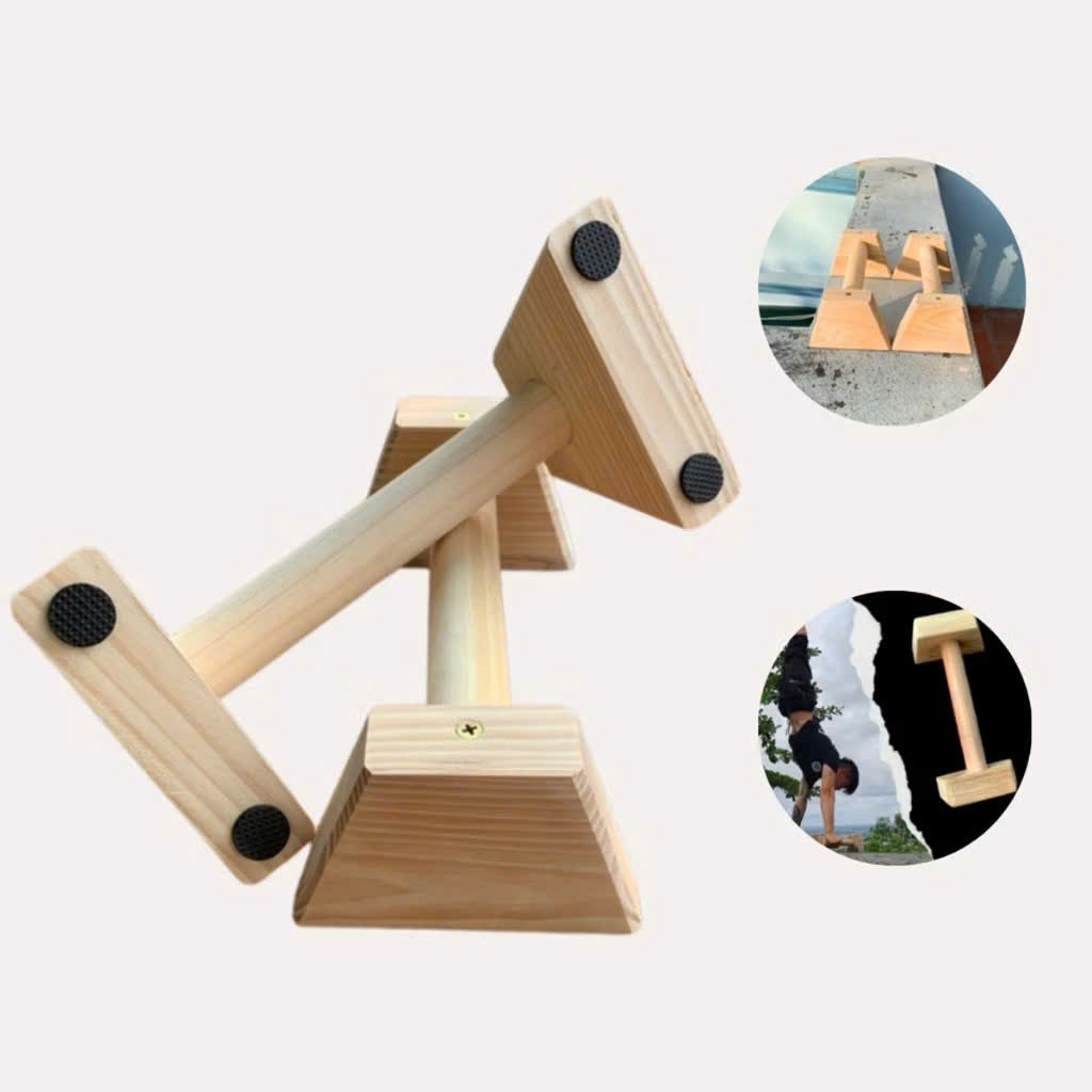 Parallettes Bằng Gỗ Thông - Dụng Cụ Tập Luyện Đa Năng Cho Gym và Calisthenics