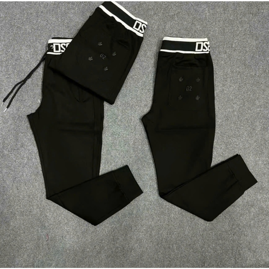 Quần Thun Jogger Cạp D2 Thêu Chất Nỉ Umi Dày Dặn Không Xù Thời Trang Nam