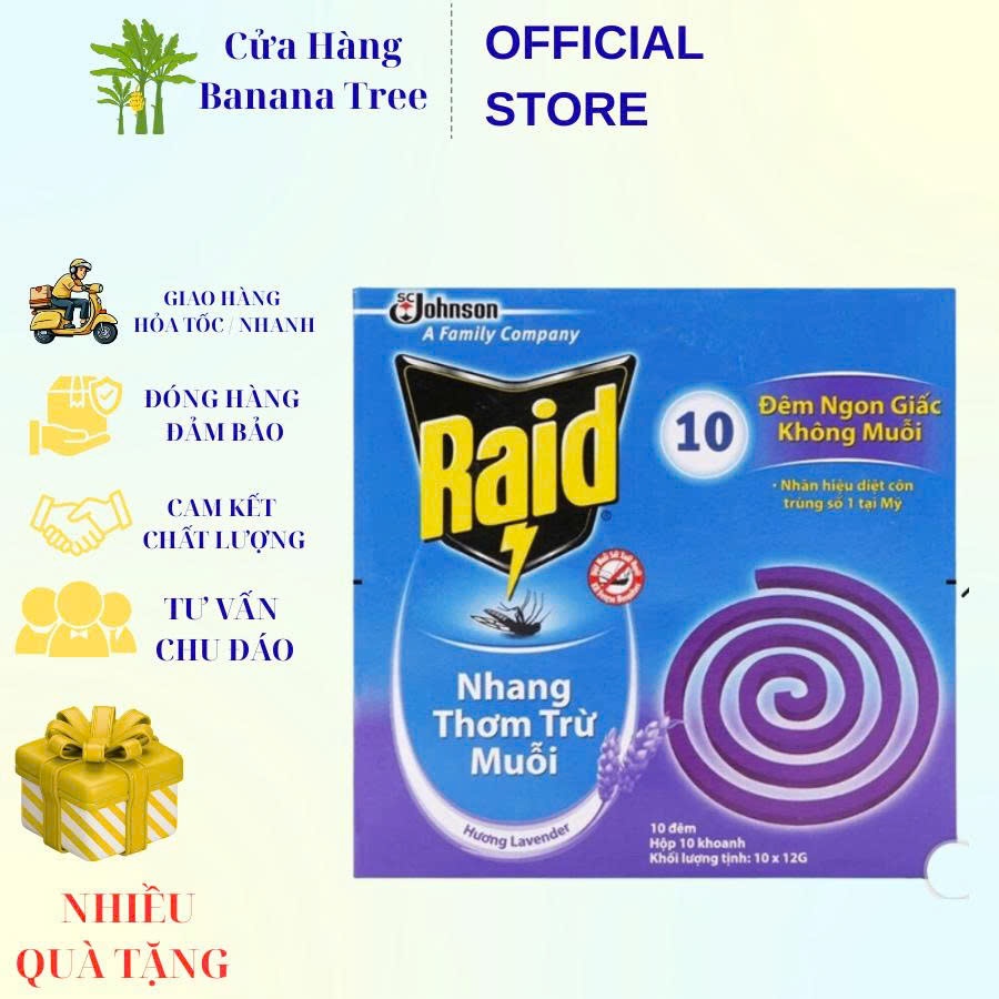 Combo 10 nhang thơm diệt muỗi RAID