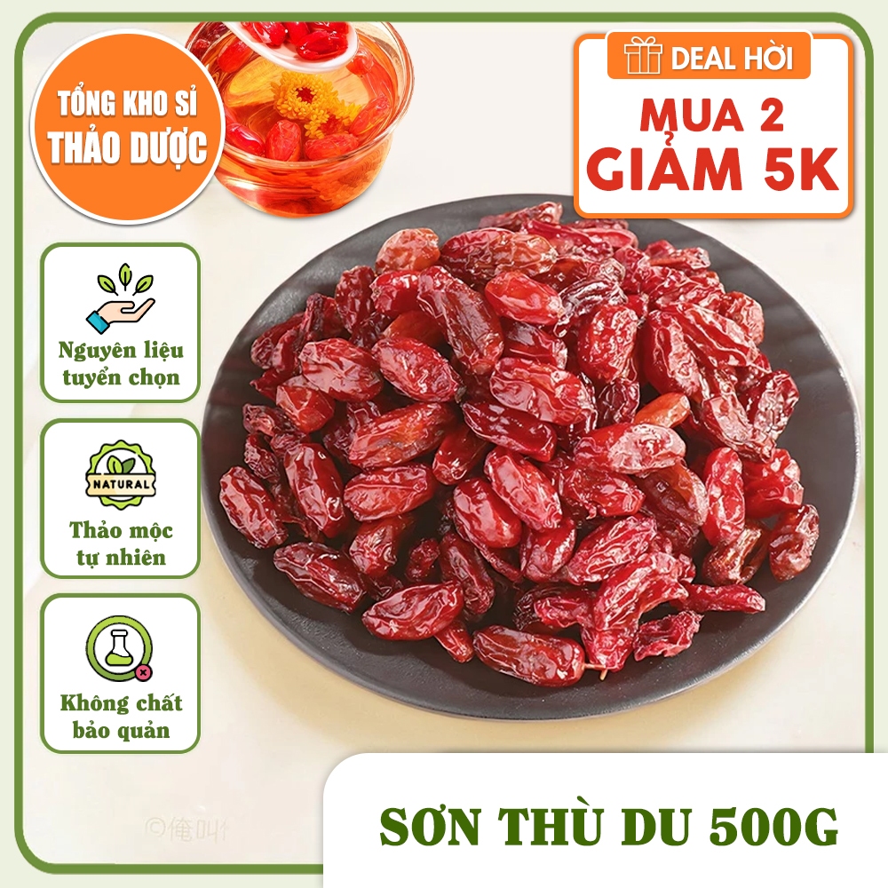 Sơn thù du 500g, đã tách hạt, khô, thơm, đỏ đẹp, hỗ trợ giảm tiểu đêm, tốt cho thận