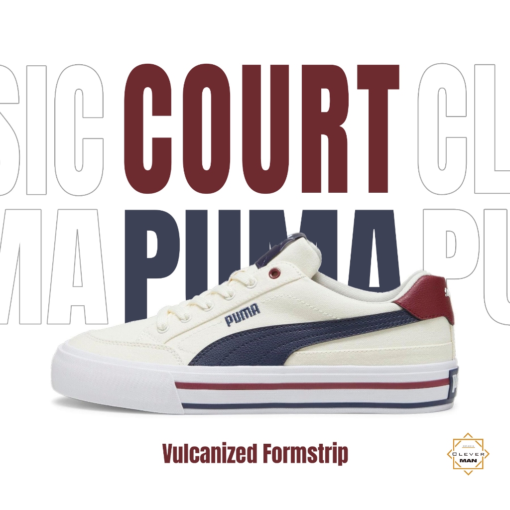 Giày Thể Thao PM Court Classic Vulcanized Formstrip (Vulc FS) Màu Kem Vải Canvas Clever Man Store
