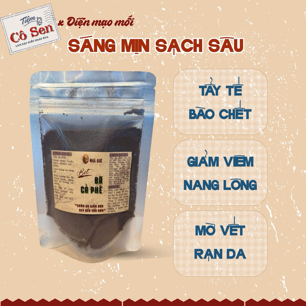 Bã Cà Phê Nguyên Chất Tẩy Tế Bào Chết Body – Da Sáng Mịn Tự Nhiên