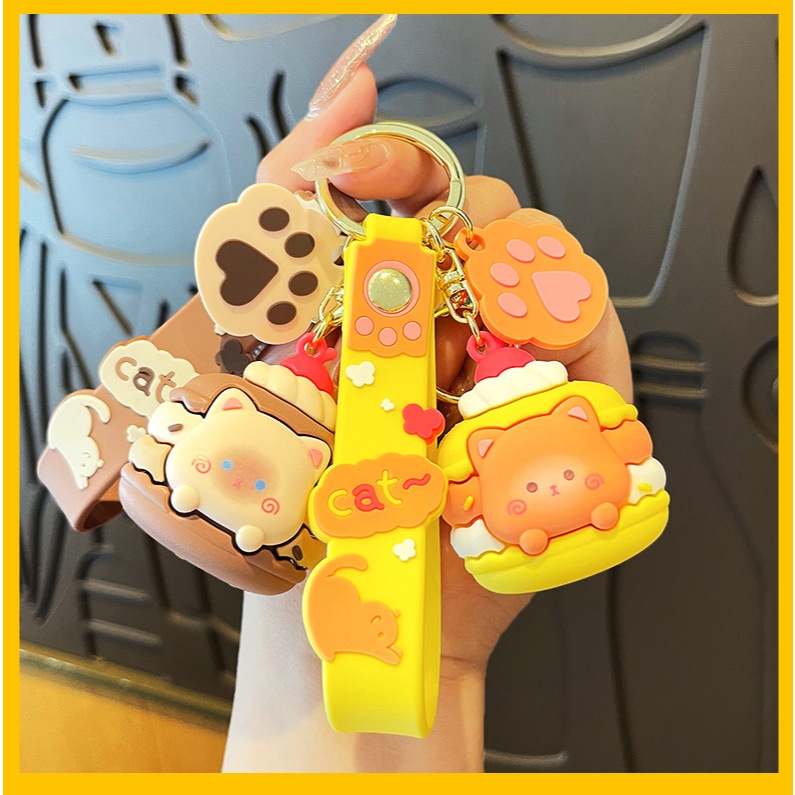 Móc khóa Mèo cute, móc khóa Meow Macaron