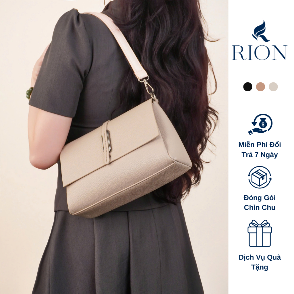 Túi Xách Nữ RION Da PU Vân Hạt Đàn Hồi Cao Đeo Vai Đeo Chéo DS25