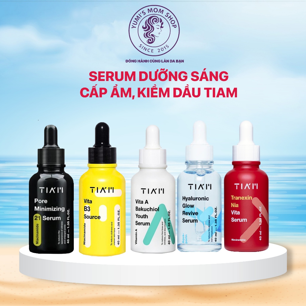 Tinh Chất Dưỡng Trắng Da, Phục Hồi Da Sau Mụn, Kiểm Soát Dầu Nhờn, Ngăn Lão Hóa Tiam Serum 40ml