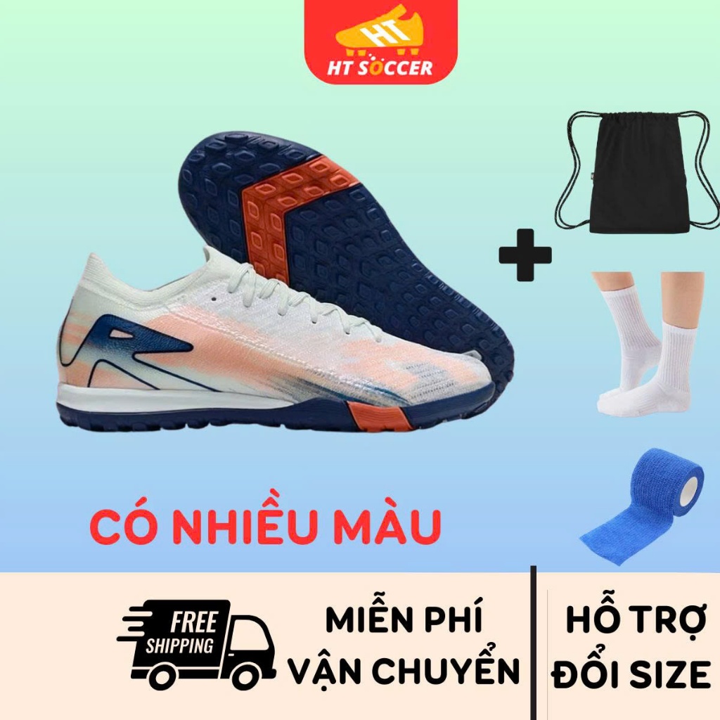 Giày Bóng Đá Vapô 16 ELít Loại Cao Cấp Vải Dệt HT SOCCER Mềm Êm Tặng Tất, Túi, Băng Cuốn, Hộp Bảo hành keo đế trọn đời.