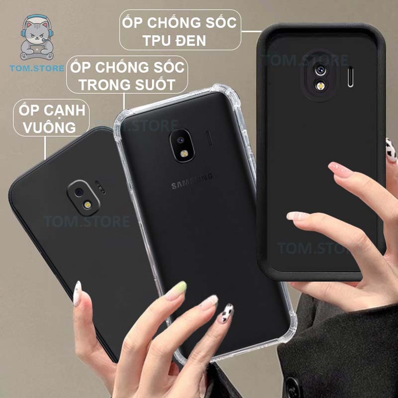 Ốp lưng Samsung J4 / J4 2018 / J2 Core / J2 Pro chống sốc đen,TPU viền vuông,chống sốc trong suốt silicon