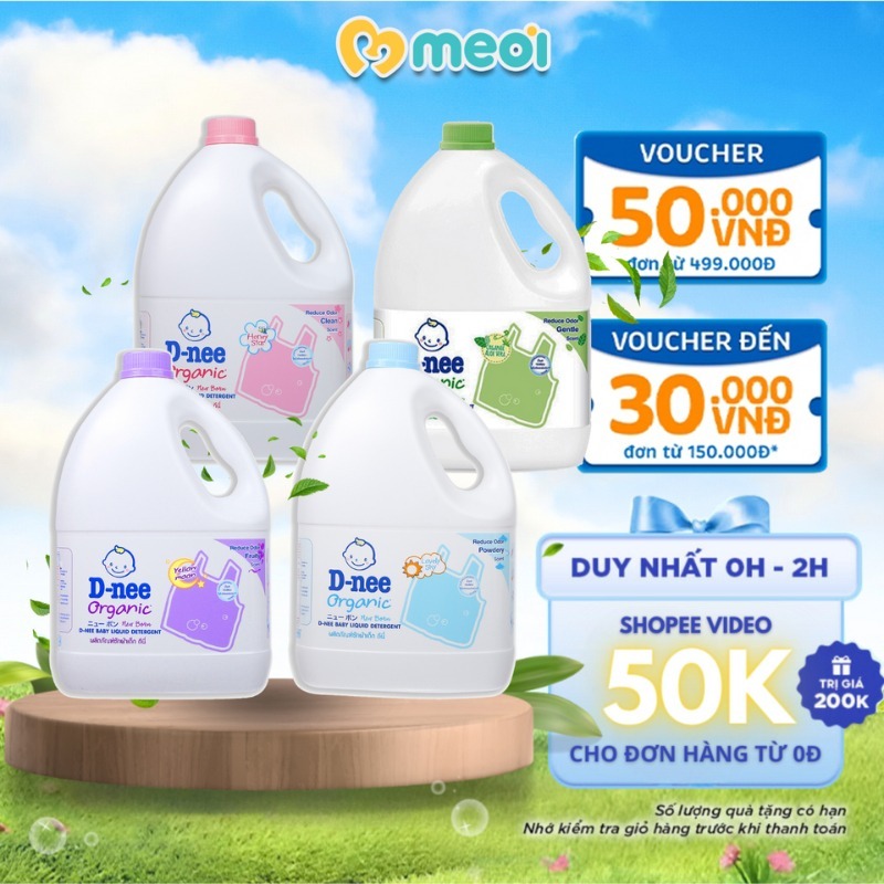 Nước giặt xả trẻ em Dnee 3000ml không kích ứng da hương thơm bền lâu an toàn cho bé