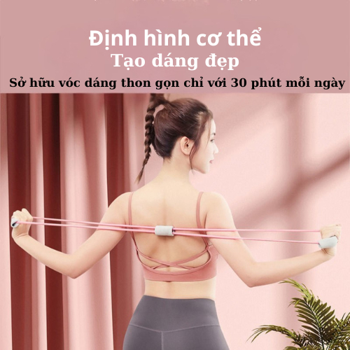 Dây Tập Kháng Lực Số 8 Tập Gym Đa Năng, Dây Kháng Lực Tập Yoga Chất Liệu Silicone Bền Bỉ