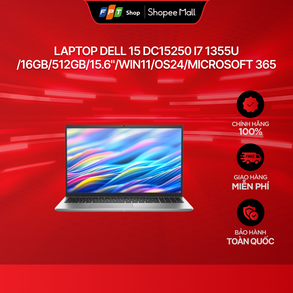 [Chỉ GH tận nơi] Laptop Dell 15 DC15250 i7 1355U/16GB/512GB/15.6