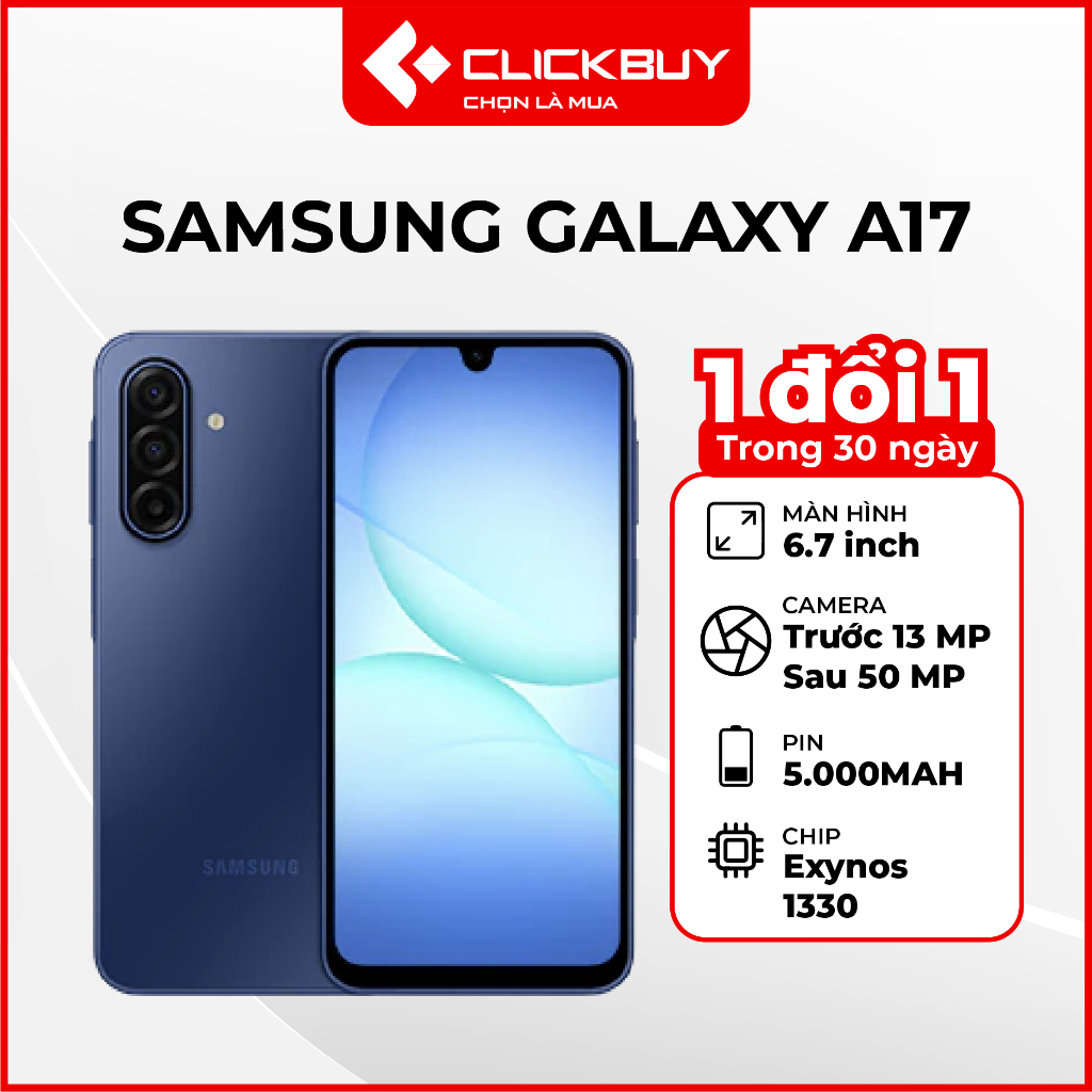 Điện Thoại Samsung Galaxy A17 (4G) 8GB 128GB Chính Hãng