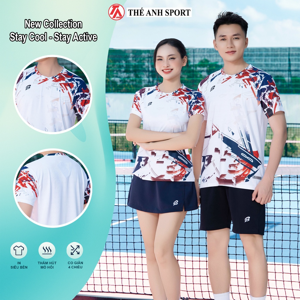 Áo Cầu Lông Nam Nữ Co Giãn 4 Chiều – Vải Mè Thoáng Mát | Thế Anh Sport (426)