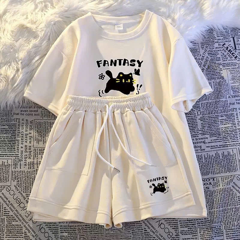 Bộ thun nữ, sét bộ cộc hè KUTE chất liệu cotton nhập, vải mềm, mịn, mát, co giãn đa chiều hotrend 2024