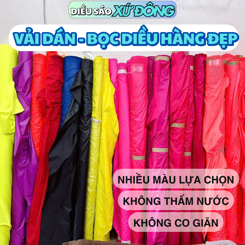 Vải khâu áo diều, dán diều, bọc diều khổ 1m5 không thấm nước, không co giãn hàng đẹp