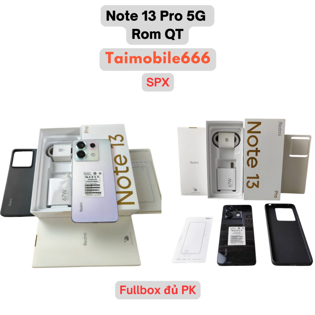 Điện thoại Xiaomi Redmi Note 13 Pro 5G Fullbox likenew 8/128GB Snap 7s Gen 2
