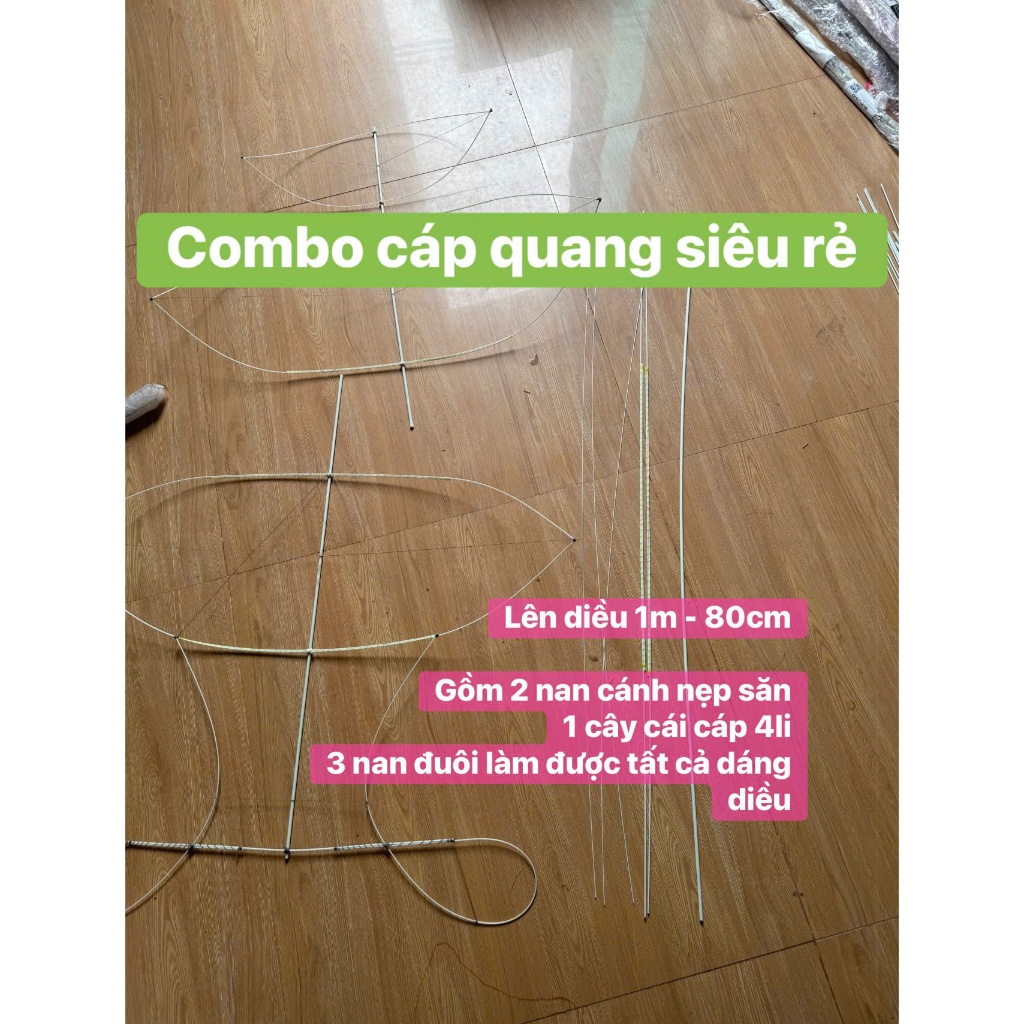 Combo cáp quang siêu rẻ làm diều mini 1m-80cm